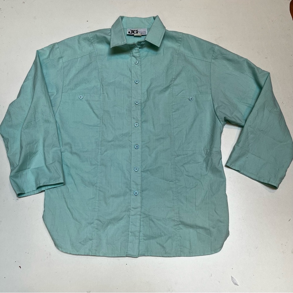 JG Collection by Joyce women’s Blouse. Sz 11/12. mint Green  blended fabric